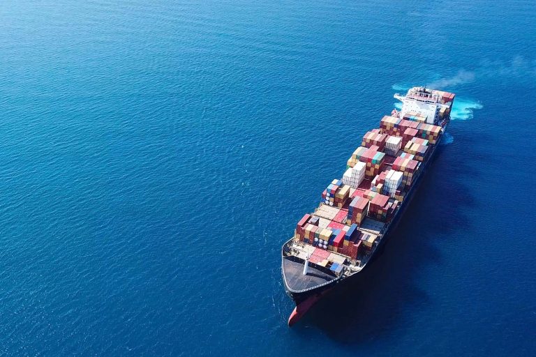 Container ship at sea